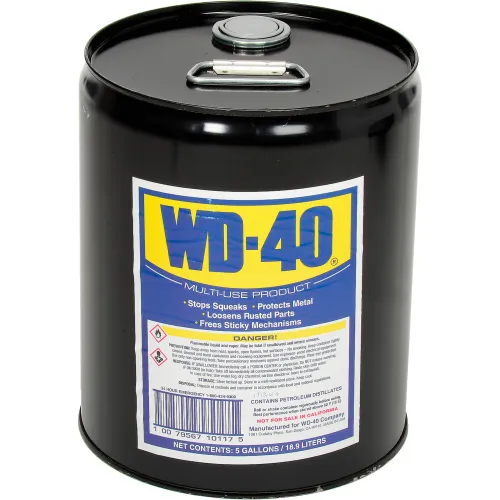 WD-40 49012 Multi-Use Lubricant, 5 gal Pail, Liquid Form, Light Amber, 0.8