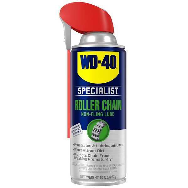 WD-40 300493 Specialist 10 oz. Non-Fling Roller Chain Spray Lubricant with Smart Straw