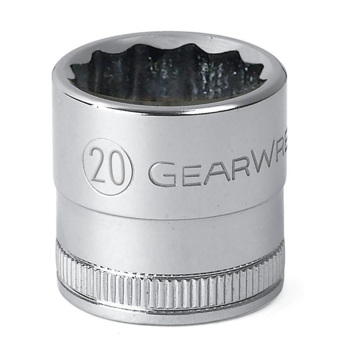 GEARWRENCH 80755D Standard Length Socket, 1/2 In Square Drive, 20 Mm Socket, 12 Points