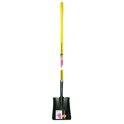Nupla® Ergo-Power® Nuplaglas® 72-075 Shovel, Industrial Grade Steel Blade, 11-1/2 in L x 9-7/8 in W, Square Point Blade Point, 48 in L Handle