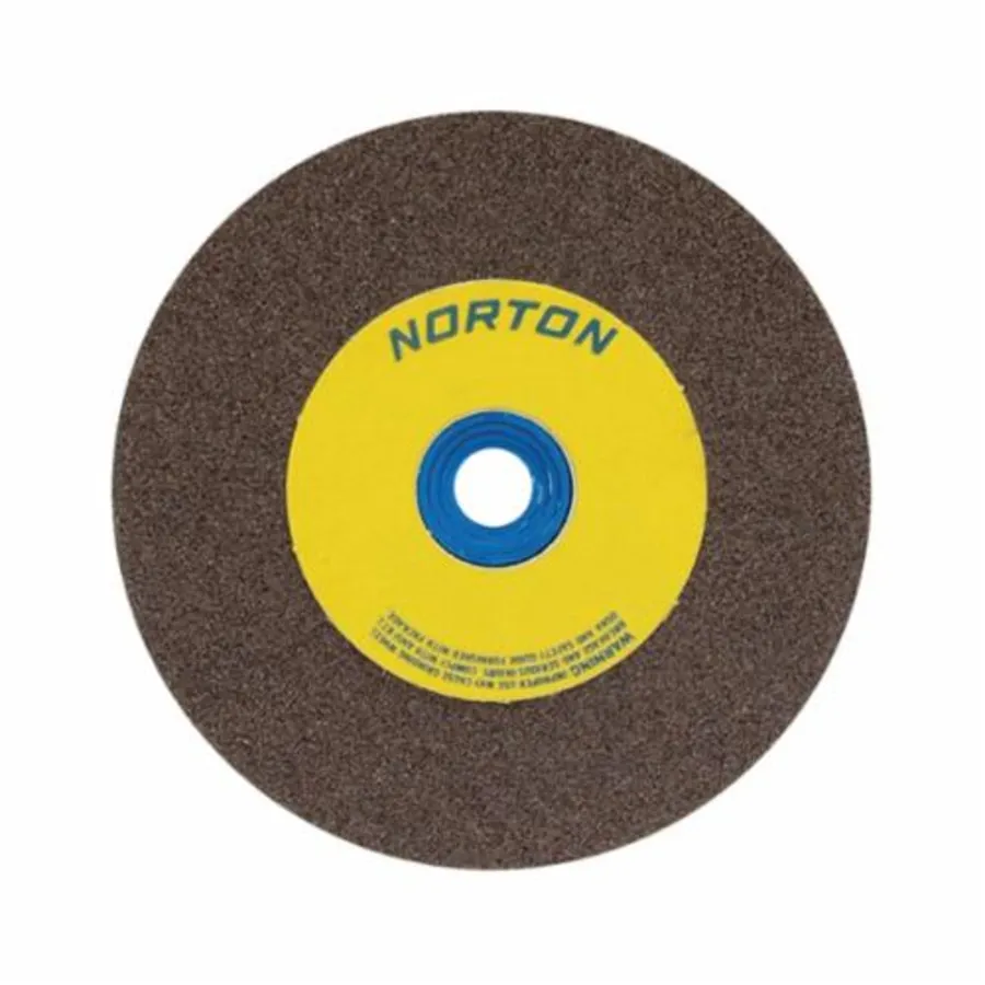 Norton Gemini 07660788275 57A Alundum Straight Bench and Pedestal Grinding Wheel, 7 in Dia x 1 in THK, 1 in Center Hole, 36/46 Grit, Aluminum Oxide Abrasive