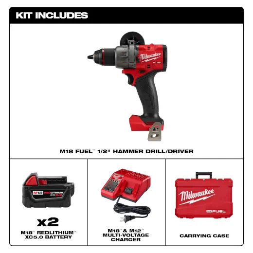 Milwaukee 2904-22 M18 FUEL 1/2-in. Hammer Drill/Driver Kit
